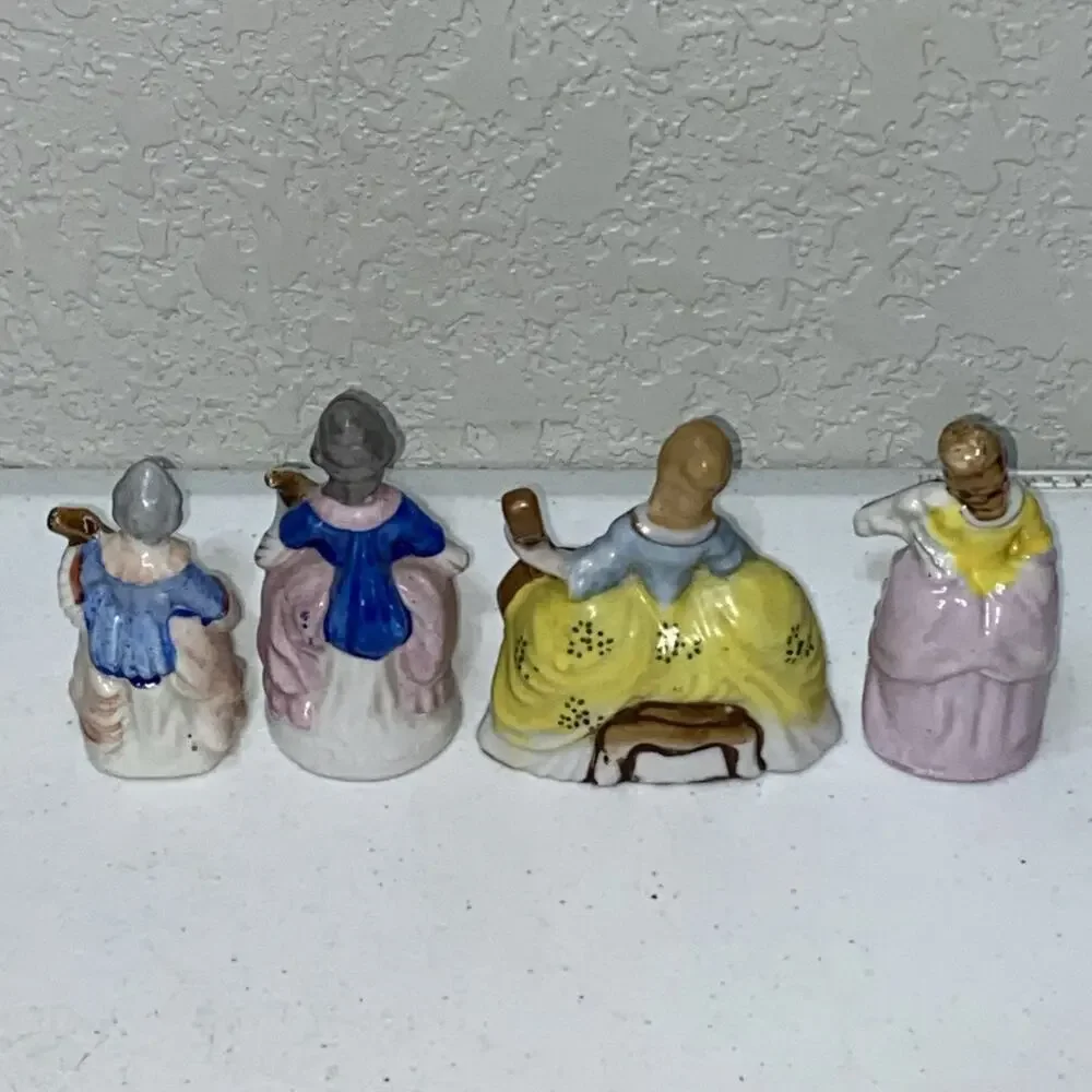 Lot Of 4 Porcelain Figurines Made in‎ Occupied Japan Woman Female Musician 3.5